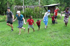 Playing with village kids