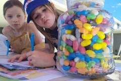 Ashley tries to guess the number of Jelly Beans in the Jar.