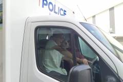 Luke Imagines driving the police truck