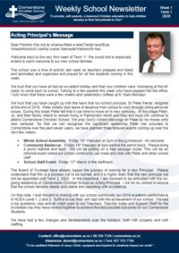 Newsletter Term 1 Week 1