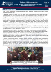 Newsletter Term 2 Week 10