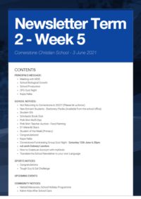 Newsletter Term 2 Week 5