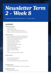 Newsletter Term 2 Week 8