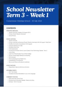 Newsletter Term 3 Week 1