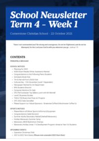 Newsletter Term 4 Week 1