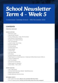 Newsletter Term 4 Week 5