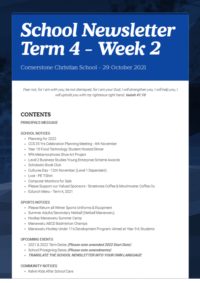 Newsletter Term 4 Week 2