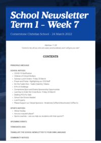 Newsletter Term 1 Week 7