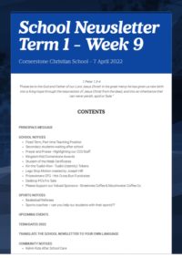 Newsletter Term 1 Week 9