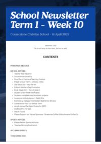 Newsletter Term 1 Week 10