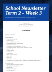 Newsletter Term 2 Week 3