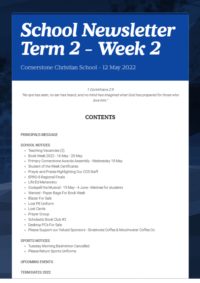 Newsletter Term 2 Week 2
