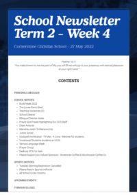 Newsletter Term 2 Week 4