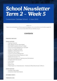 Newsletter Term 2 Week 5