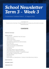 Newsletter Term 3 Week 3