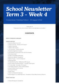 Newsletter Term 3 Week 4