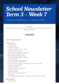 Newsletter Term 3 Week 7