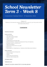 Newsletter Term 3 Week 8