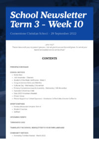 Newsletter Term 3 Week 10