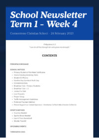 Newsletter – Term 1 Week 4