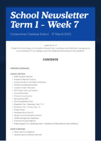 Newsletter Term 1 Week 7