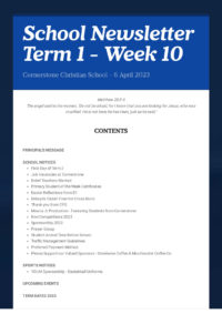 Newsletter Term 1 Week 10